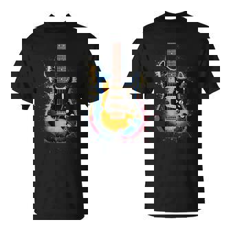 Guitariste Cadeau Guitare Instrument Musique Couleur Noel T-Shirt - Cadeauxyz