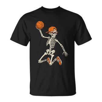 Halloween Skeleton Basketball For Ns Boys Men T-Shirt - Thegiftio UK