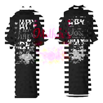 Happy Floral Mommy Grandma Flowers Mama Cute Mom T-Shirt - Monsterry