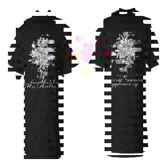 Happy Mother's Day For Mom Cute Mama Floral Bouquet T-Shirt - Monsterry