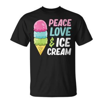 Helado Amor De Paz Y Helado Cuello Camiseta unisex - Regaloses