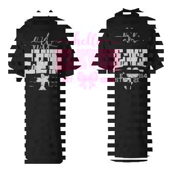 Hello Eleven Est 2014 Cute Coquette Bow 11Th Birthday Girl T-Shirt - Thegiftio