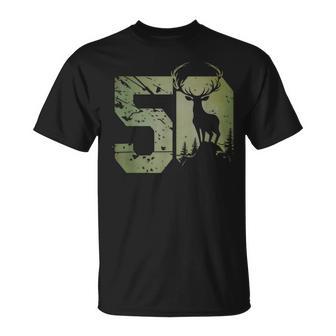 Hirschfigur Für Jäger 50Er Geburtstag Oder Jubiläum T-Shirt - Geschenkecke
