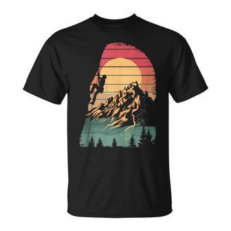 Hombre Escalada En Roca Retro Escaladores De Montañaintage Boulder In Mangas Camiseta unisex - Regaloses
