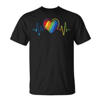 Homme Lgbt Cœur D'arc-En-Ciel Gay Lesbien Transgender Gay Pride T-Shirt - Cadeauxyz