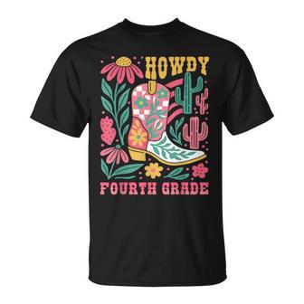 Howdy 4Th Grade Western Cowboy Cowgirls Fourth Grade Teacher T-Shirt - Thegiftio UK