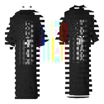 Human Lgbt American Flag Lgbtq Rainbow Pride Month Women T-Shirt | Mazezy