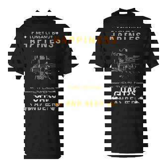 Humoristique Avec Inscription Guitar Beer Happiness T-Shirt - Cadeauxyz