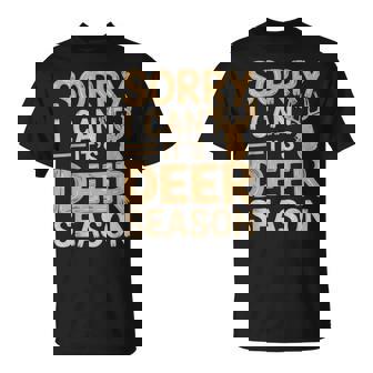 Hunting Sarcastic Jokes Sorry I Can't It's Deer Season T-Shirt - Thegiftio