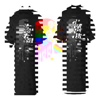 I'm Hers &He's Mine 虹のハート Lgbtq プライド デザイン Tシャツ - Kawaiitshirt