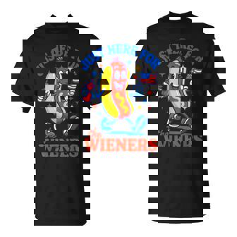 I'm Just Here For The Wieners 4Th Of July Hot-Dog T-Shirt | Mazezy