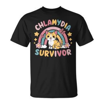 Inappropriate Dark Humor & Offensive Crew Clothing Chlamydiaurvivor Cat Meme Peinlicher Erwachsenen-Humor Für Männer & Frauenchwarz mall Kurzarm Klassisch Meme- T-Shirt - Geschenkecke