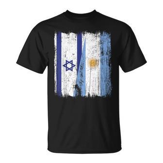 Israel Argentina Media Bandera Raíces Argentinas Israelíes Camiseta unisex - Regaloses