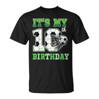It's My 10Th Soccer Birthday Party 10Th Birthday Boy Soccer T-Shirt - Thegiftio UK