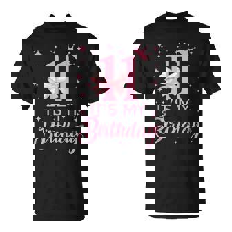 It's My 11Th Birthday Aesthetic Pink Bow Coquette Birthday T-Shirt - Thegiftio UK