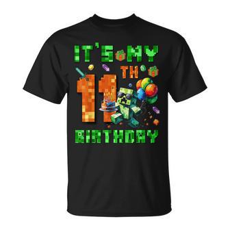 It's My 11Th Birthday Pixel Number Video Game Gamer T-Shirt - Thegiftio UK