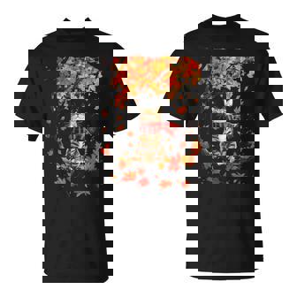 It's Fall Y'all Thanksgiving Cat Leaf Fall Tree Hello Autumn T-Shirt - Seseable