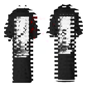 Japonés Lirio Arañauave Grunge Anime Geisha Negro Gato Mamá In Mangas Camiseta unisex - Regaloses