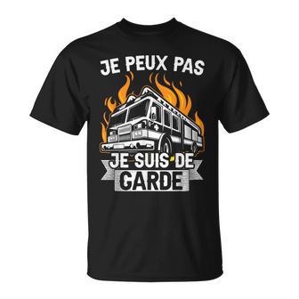 Je Peux Pas Jeuis De Garde Pompiers Cadeau De Pompier T-Shirt - Cadeauxyz