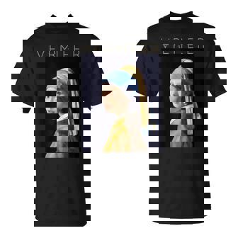 Johannesermeer アーティスト向け 真珠のイヤリングを持つ少女 Tシャツ - Kawaiitshirt