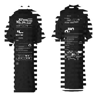 Jojo名札 皮肉な名前 ジョジョの栄養成分 Tシャツ - Kawaiitshirt