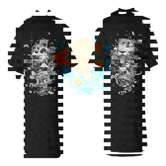 Jolie Loutre Entourée De Fleurs Et D'eau T-Shirt - Cadeauxyz