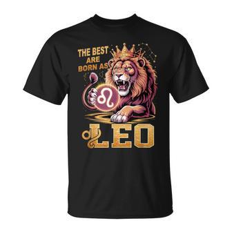 July August Birthday Lion The Best Born As Leo Zodiac T-Shirt - Thegiftio