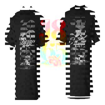 Junenth Black Flower Graphic Junenth 1865 Women T-Shirt - Monsterry