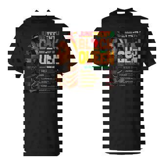 Junenth Black Queen Nutrition Facts Pride African Womens T-Shirt - Thegiftio UK