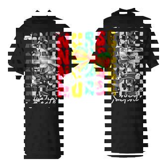 Junenth Scrubs Groovy African Bow Junenth Nurse Women T-Shirt - Thegiftio