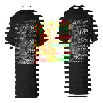 Junenth I Am The Storm Black Black History Girl T-Shirt | Mazezy