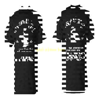 メンズ Just A Dude Who Loves Rabbits ユーモアラビットマン Tシャツ - Kawaiitshirt