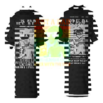 Just A Dad Who Always Came Back With The Milk Alien Papa T-Shirt - Thegiftio UK