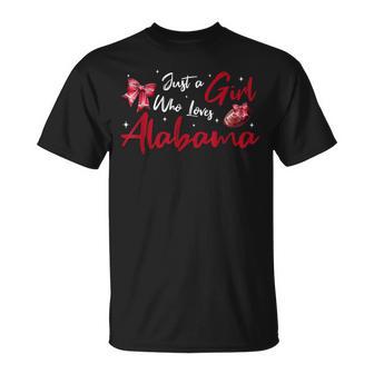 Just A Girl Who Loves Alabama For Girls T-Shirt - Thegiftio UK