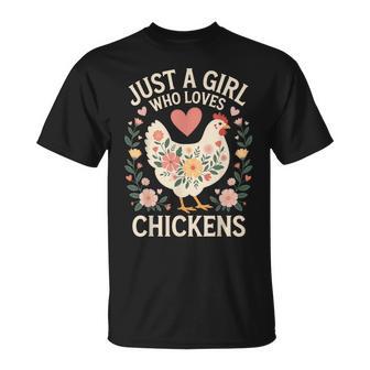 Just A Girl Who Loves Chickens T-Shirt - Thegiftio UK