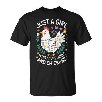 Just A Girl Who Loves Jesus And Chickens T-Shirt - Thegiftio UK