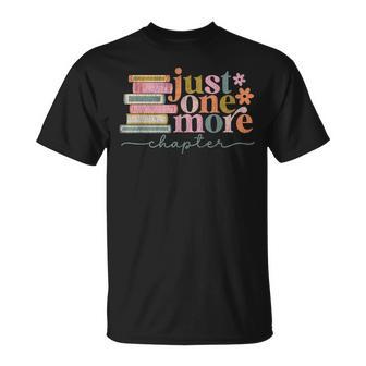 Just One More Chapter Floral Book Reading Teacher Bookworm T-Shirt - Thegiftio UK