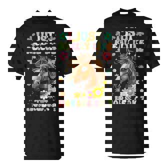 Just Really Like Horses グルーヴィーな乗馬 乗馬 Tシャツ - Kawaiitshirt