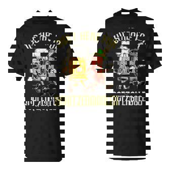 Just Here For Schitzengiggles Oktoberfest Beer Party Adults T-Shirt - Monsterry