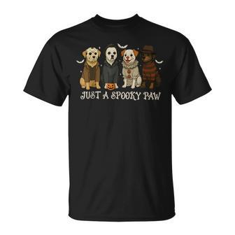 Just A Spooky Paw Dog Halloween Characters T-Shirt - Thegiftio