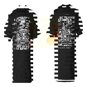 Just Waiting For Halloween Skeleton Coffee Jack Or Lantern T-Shirt - Thegiftio UK