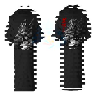 Kaiju Eating Ramen Oishi Japanese Monster Lover T-Shirt - Thegiftio