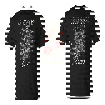 Karaoké Queeninger Microphoneintage Fleurs Chanteur T-Shirt - Cadeauxyz