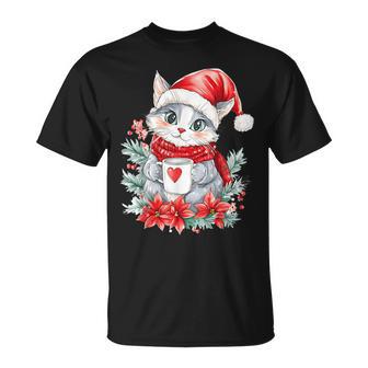Katze Weihnachten Frauen Männer Kinder Weihnachten Katze T-Shirt - Geschenkecke