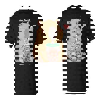 Kawaii Capibara Bebida Bubble Boba Tea Capibara Niñas Niños Camiseta unisex - Regaloses