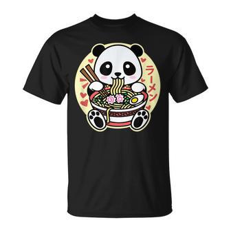 Kawaii Ramen Lindo Anime Panda Japonés Asiático Fideos Camiseta unisex - Regaloses