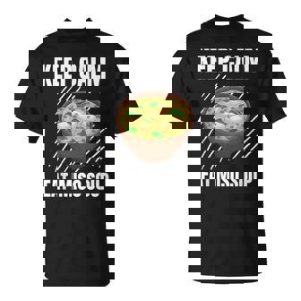 Keep Calm 食べる 味噌汁 ヴィンテージ グランジ 味噌汁好き Tシャツ - Kawaiitshirt