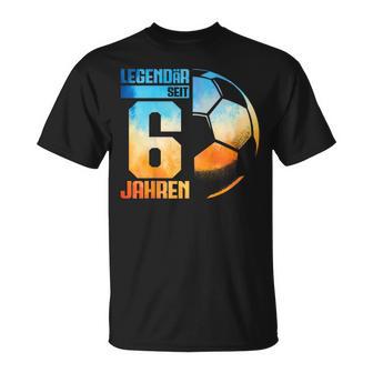 Kinder 6 Geburtstag Retro Fussballpieler 6 Jahre Junge Kinder T-Shirt - Geschenkecke