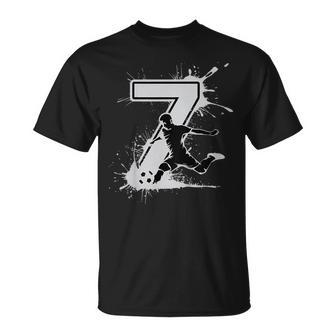 Kinder 7 Geburtstag Junge 7 Jahre Fussballer Fussball Geburtstags T-Shirt - Geschenkecke