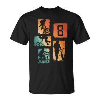 Kinder 8 Geburtstag Junge Cooles Bmx Fahrrad Für Jungen Bmx-Fans T-Shirt - Geschenkecke